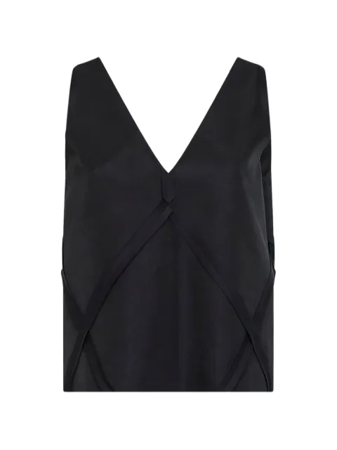 MM6 Maison Margiela panelled V-neck top Black S62NL0059M35880900
