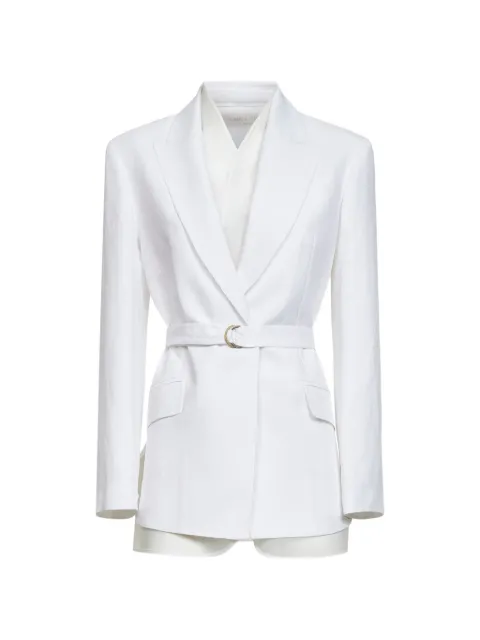 Blanca Vita belted peak-lapel jacket White GOODY3792DIAMANTE