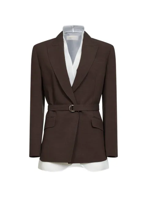 Blanca Vita belted peak-lapel blazer Brown GOODY3792MOKA