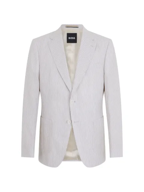 BOSS striped single-breasted blazer Neutrals 50561869