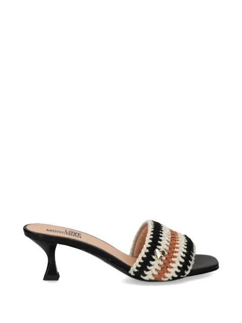 Love Moschino crochet-knit heart-motif sandals Black JA28225G0OJQA