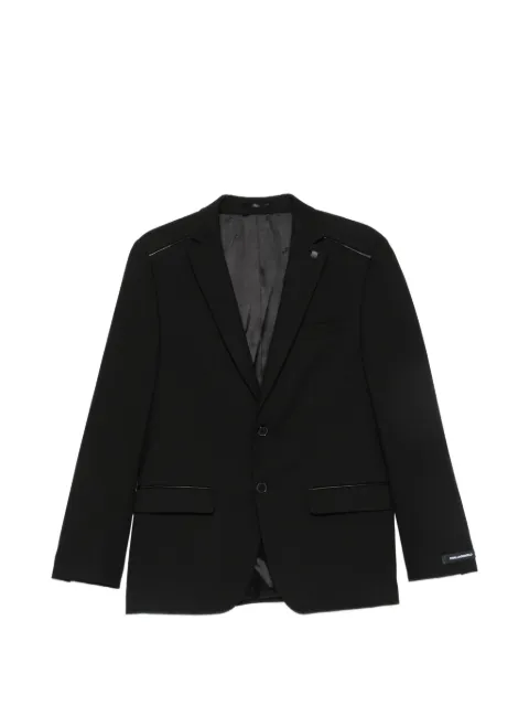 Karl Lagerfeld Tale contrast-trim single-breasted blazer Black 15561210564008