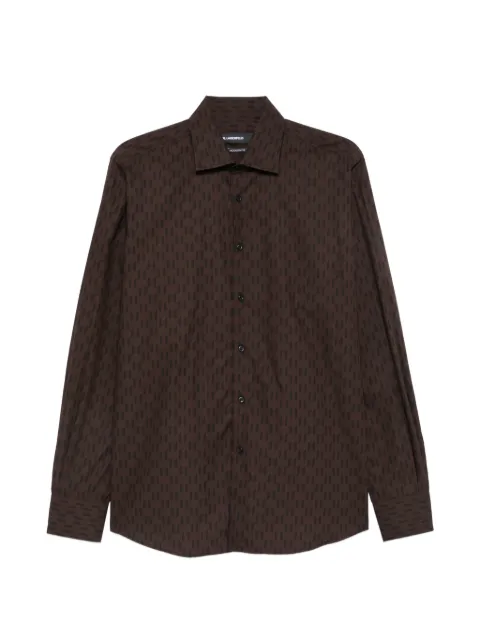 Karl Lagerfeld monogram-print button-down shirt Brown 60500060564695
