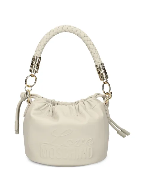 Love Moschino braided-handle embossed-logo shoulder bag Neutrals JC4220PP0OKA0