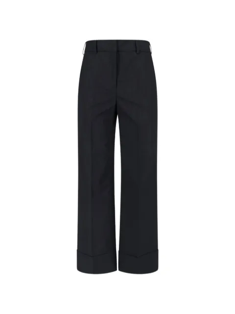Incotex pressed-crease turn-up trousers Black 173846D6594