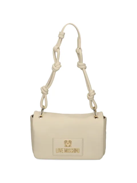 Love Moschino logo-plaque knotted shoulder bag Neutrals JC4234PP0OKC0