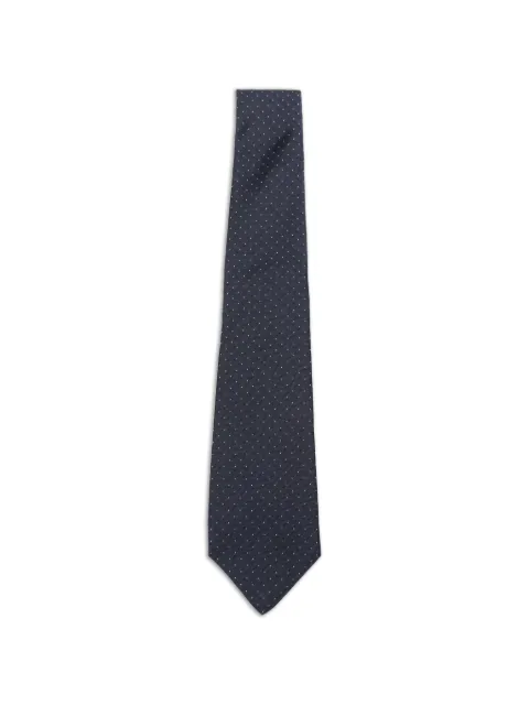 Kiton polka-dot herringbone-pattern tie Blue UCRVKRC08L5201003