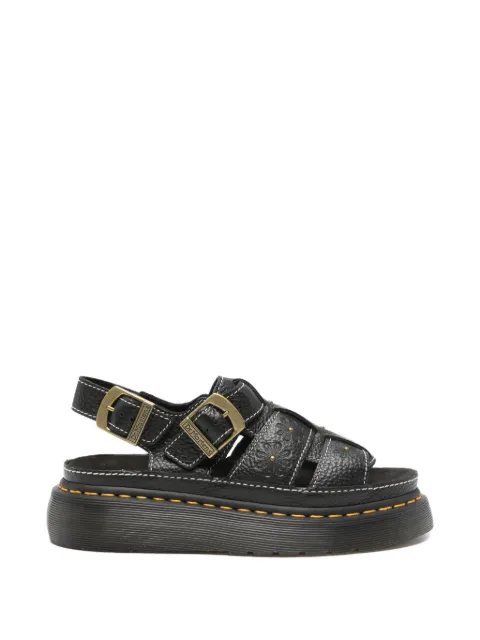 Dr. Martens Wrenlie flower-embossed buckled sandals Black 42337001