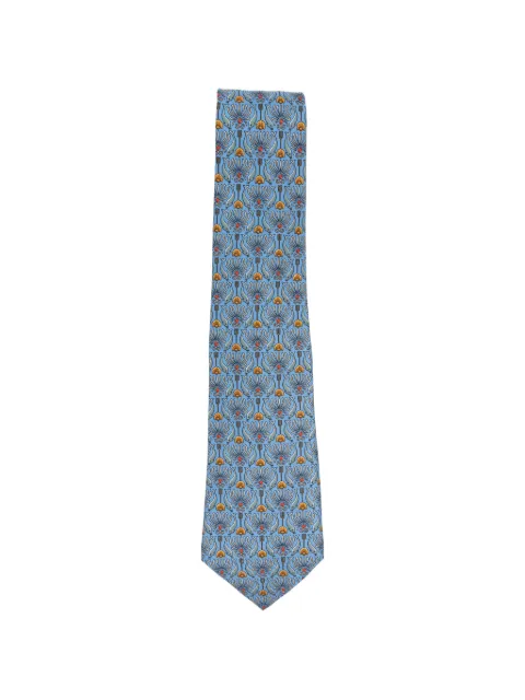 Hermès Pre-Owned 2000s dolphin-print silk tie Blue HE180BAS