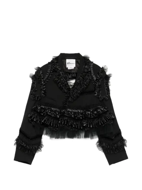 Noir Kei Ninomiya ruffled tulle-trim jacket Black 3QJ007