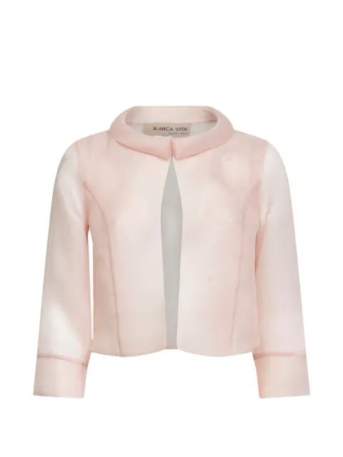 Blanca Vita Bainka funnel-neck three-quarter sleeve jacket Pink BAINKA5824AMETISTA