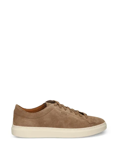BOSS suede trainers with embossed logo Neutrals 50563162