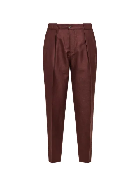Briglia 1949 pleated tapered trousers Brown PORTOBELLOW300130BORDEAUX
