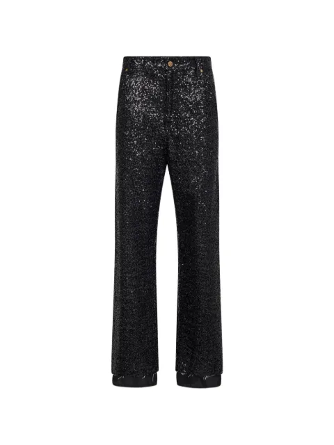 DARKPARK sequin-embellished frayed jeans Black WTR91FAC1150099