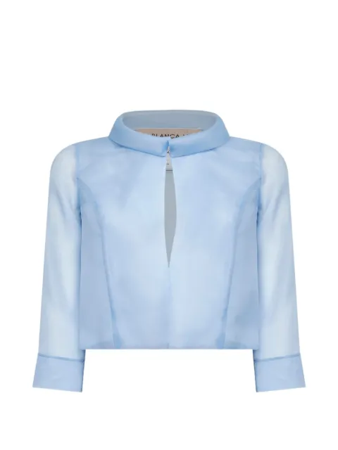 Blanca Vita funnel-neck cropped jacket Blue BAINKA5824CIELO