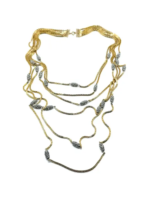Christian Dior Pre-Owned 1973 crystal bib necklace Gold CDCHAINBIB