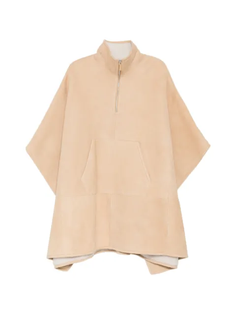 James Perse suede shearling poncho Neutrals WSHA2707