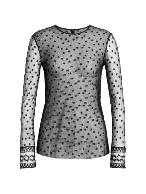 Alberta Ferretti polka-dot sheer-mesh top Black AEF262UA02146620
