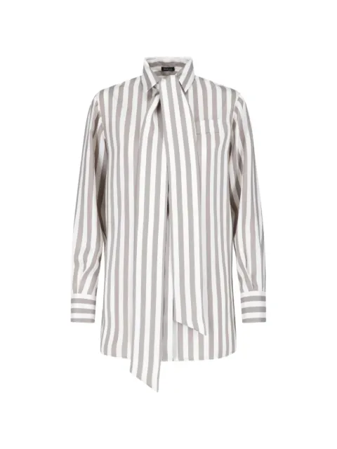 Kiton striped bow blouse Neutrals D51435K0881G01