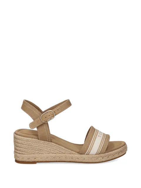 Tommy Hilfiger logo-strap wedge espadrilles Neutrals FW0FW09230