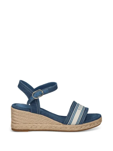 Tommy Hilfiger logo-tape wedge espadrilles Blue FW0FW09230