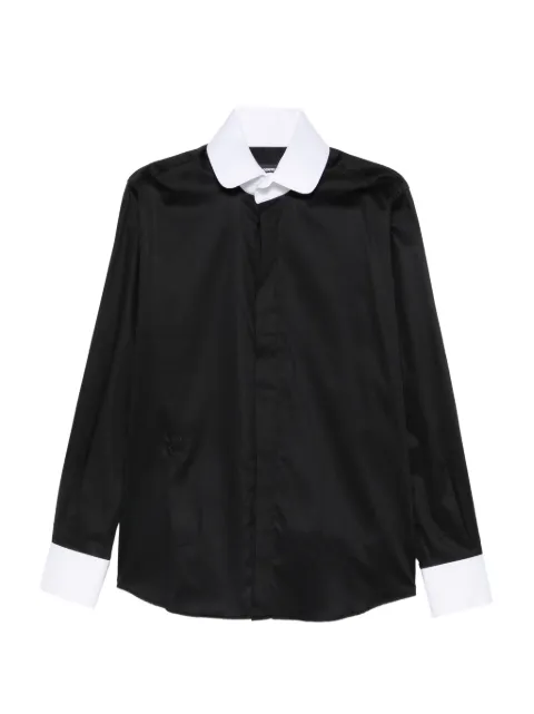 Karl Lagerfeld contrast-collar concealed-fastening shirt Black 60514860564602
