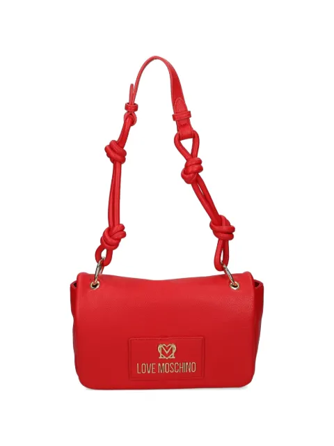 Love Moschino logo-plaque knotted-strap shoulder bag Red JC4234PP0OKC0