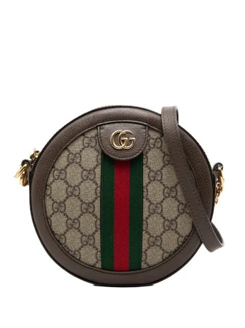 Gucci Pre-Owned 2016-2026 Mini GG Supreme Web Ophidia Round crossbody bag Neutrals E331AIPROO3B3OKY