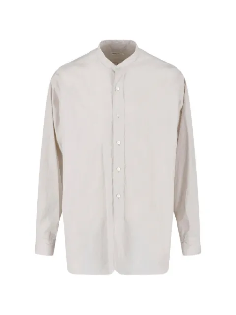 Kaptain Sunshine band-collar cotton shirt Neutrals KS26SSH08
