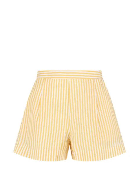 MC2 Saint Barth striped pleated shorts Yellow AMN0001