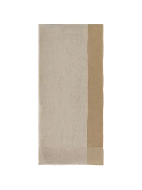 Paul & Shark colour-block frayed scarf Neutrals 26457000029