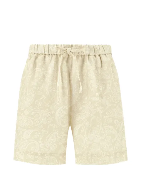 Paul & Shark paisley-print linen shorts Neutrals 26454018