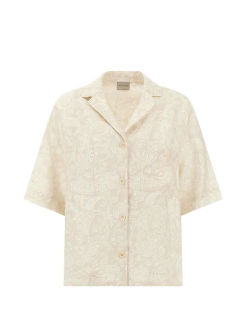 Paul & Shark paisley-print linen shirt Neutrals 26453018F22