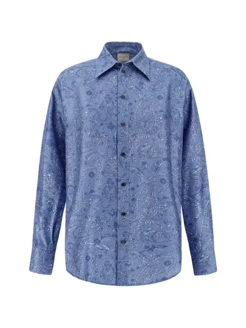 Paul & Shark paisley-print silk overshirt Blue 26453080