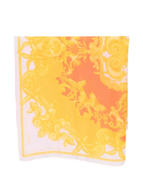 Versace Pre-Owned 2000s Baroque-print silk scarf Yellow VE250BAK
