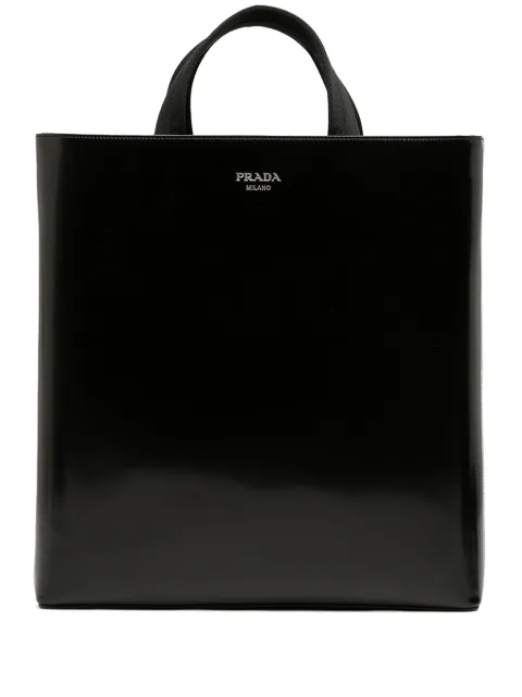 Prada Pre-Owned 2000-2026 Spazzolato tote bag Black HOLELM28SUN8SLWC