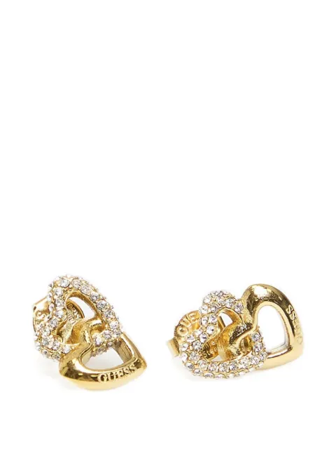GUESS USA Love Bites crystal-embellished heart earrings Gold JUBE06015JWYG