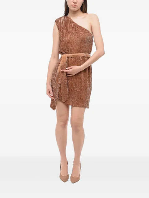 Retrofete Ella sequin-embellished one-shoulder mini dress Neutrals SS20