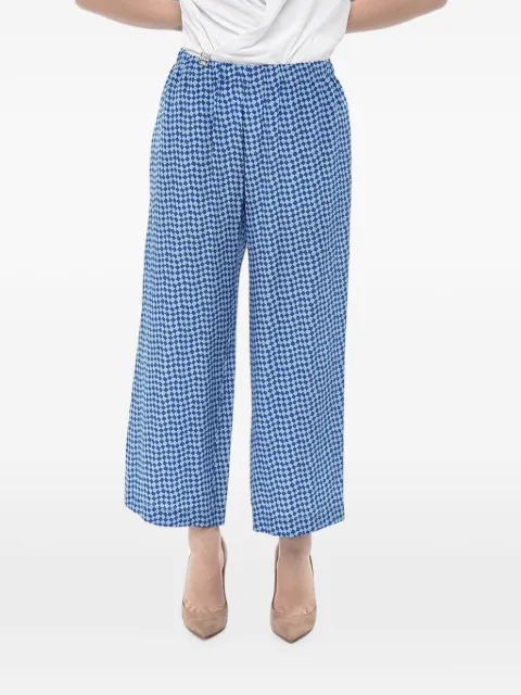 Marni checked silk trousers Blue PAMA0304OUUTSF76
