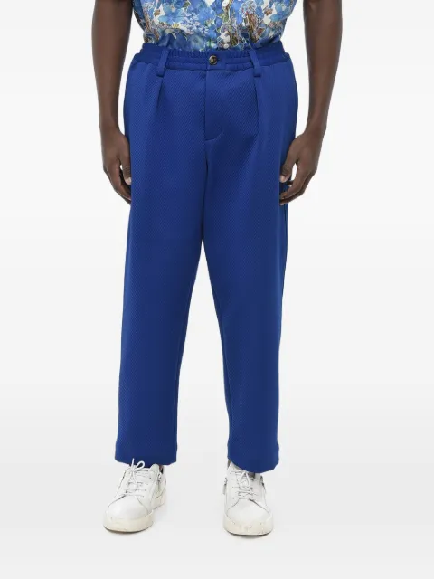Marni pleat-detail textured trousers Blue PUMU0017OUTP579