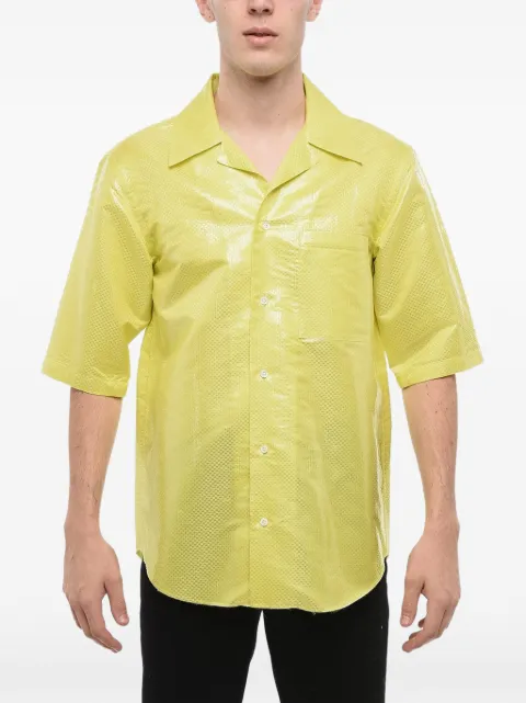 Alexander McQueen textured-finish short-sleeve shirt Yellow 805518QPAAQ7110
