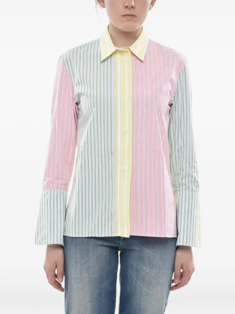 Marni striped flared-sleeve shirt Pink CAMAT01OU1TCV77