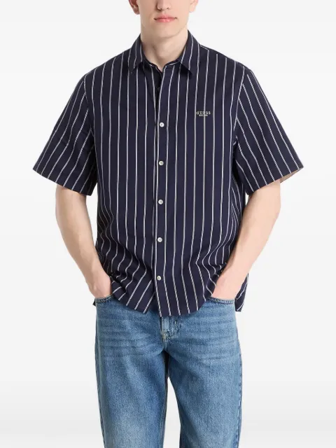 GUESS USA vertical-stripe short-sleeve shirt Blue M6GH14W1710SM1M