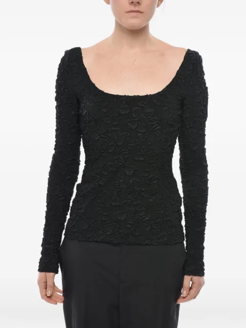 Givenchy embossed-motif long-sleeved top Black BW70ES15RD