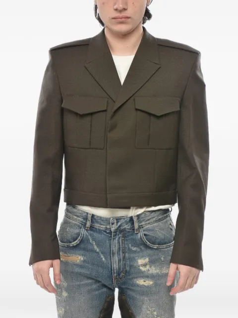 Givenchy cropped double-breasted military blazer Brown BM30GA15K3
