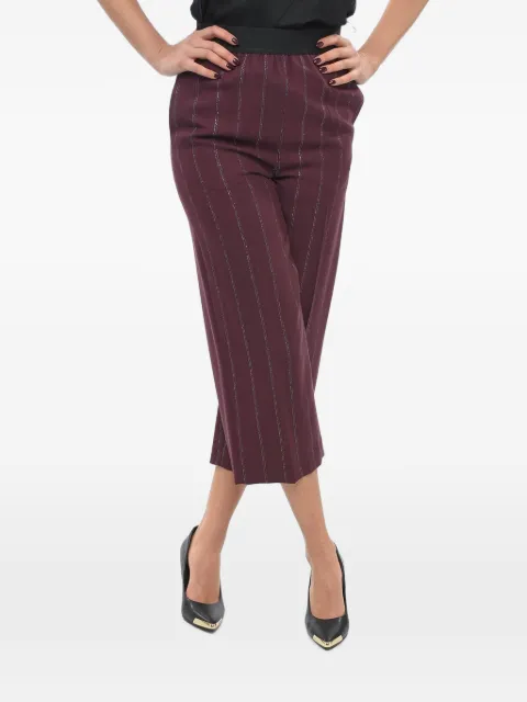 Stella McCartney pinstripe-pattern high-rise trousers Purple 6400225000