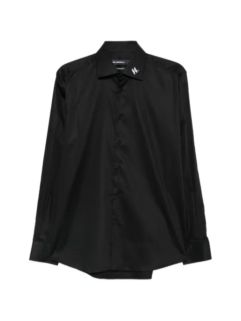 Karl Lagerfeld logo-embroidered long-sleeve shirt Black 60504160563602