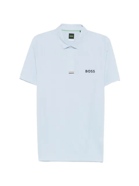 BOSS logo-print polo shirt Blue 50559208