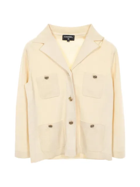 CHANEL Pre-Owned 1986-1988 Coco Mark buttoned cardigan Neutrals 1060299