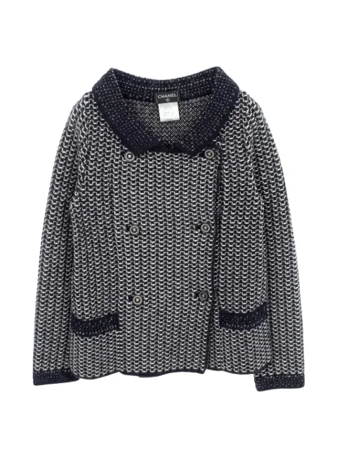 CHANEL Pre-Owned 1986-1988 Coco Mark double-breasted jacket Blue 1061922